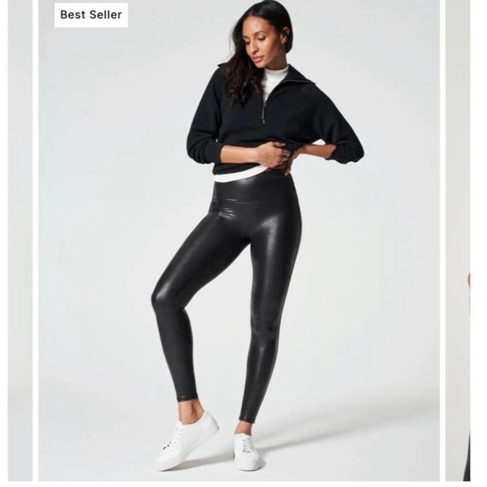 SPANX Black Faux Leather Leggings